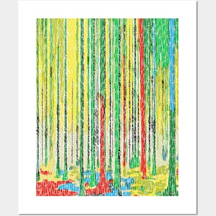 abstract forest landscape Posters and Art